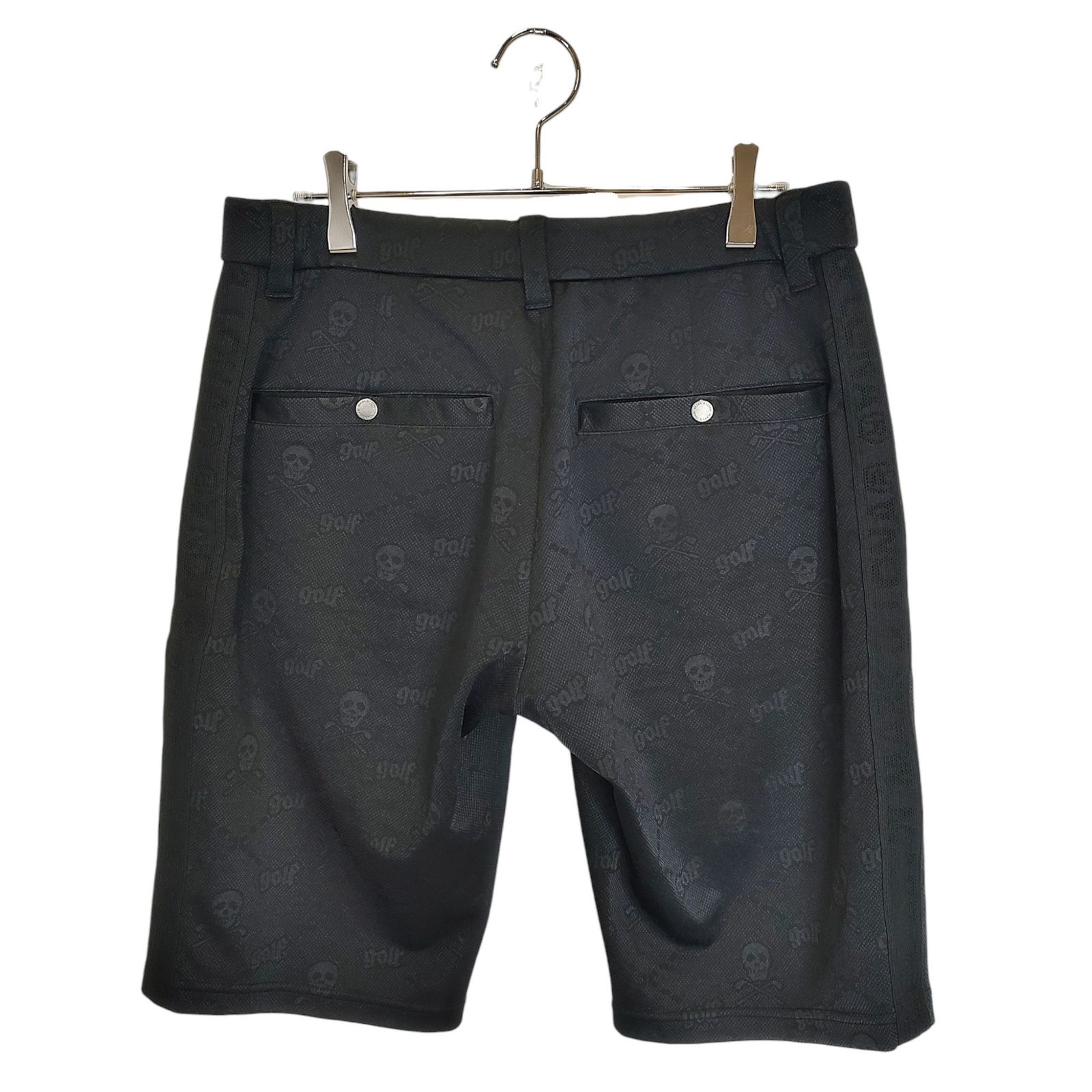 MARK＆LONA マークアンドロナ ゴルフ 22SS Ruler Stretch Shorts スカル柄 ショートパンツ MLM-2A-AT14 46 ブラック メンズ