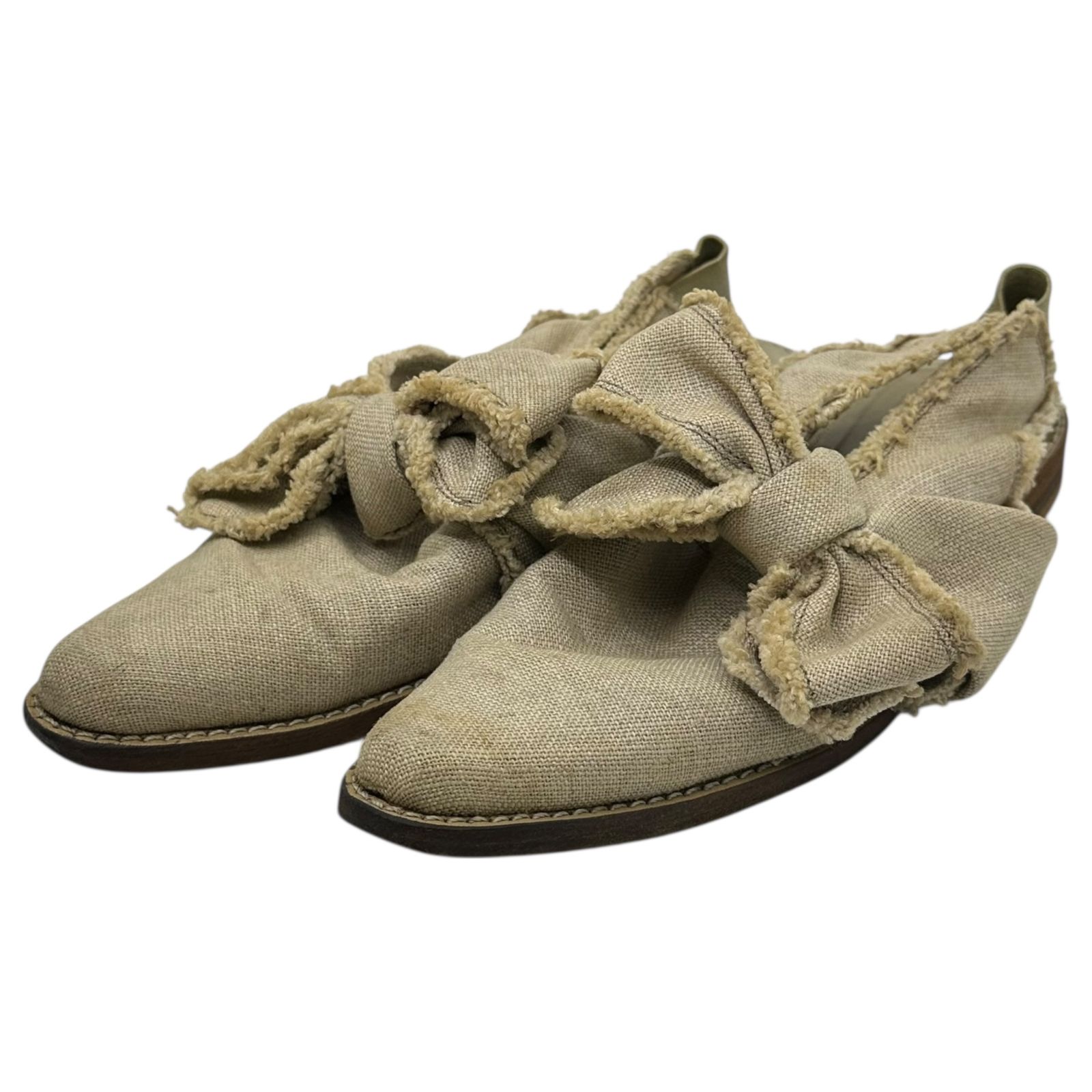 tricot COMME des GARCONS トリココムデギャルソン Big Ribbon Mule Sandals ビッグ リボン ミュール サンダル 23cm ベージュ