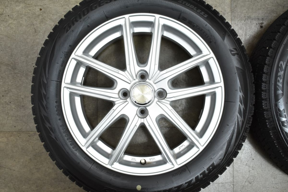 エコフォルム 16 in 6 J 40 PCD 100 ブリヂストン ブリザック VRX 2 185 60 R MAZDA デミオ ノート スタッドレス 交換用