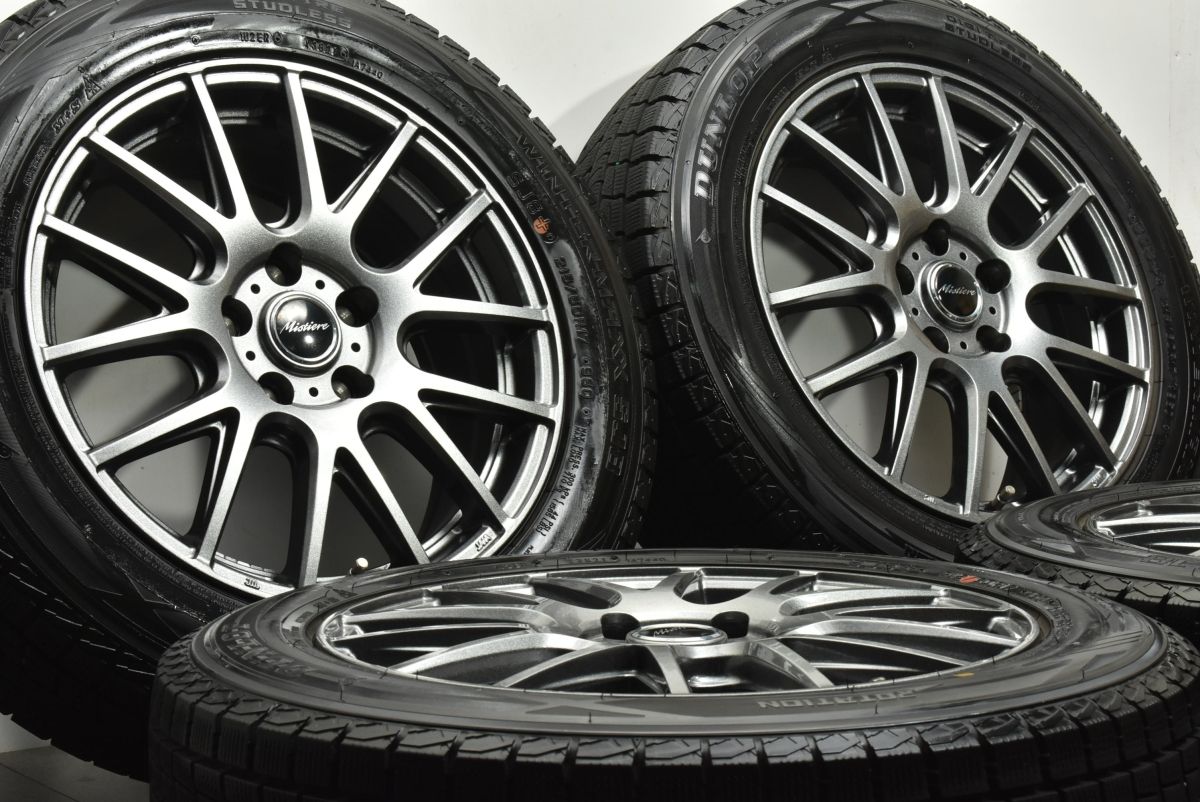 バリ溝 ミスティーレ 17 in 7 J 50 PCD 114 3 ダンロップ ウィンターマックス SJ 8 215 60 R エスティマ オデッセイ エクストレイル