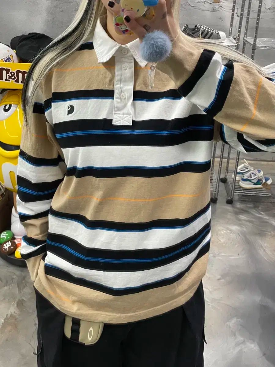 ストライプ pkシャツ