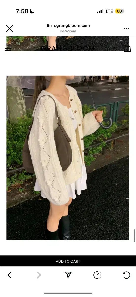  GRANGBLOOM リー LEE アイ AI ルーム ROOM 麦 ボリ アイボリー 長袖 カーディガン ボレロ アンサンブル