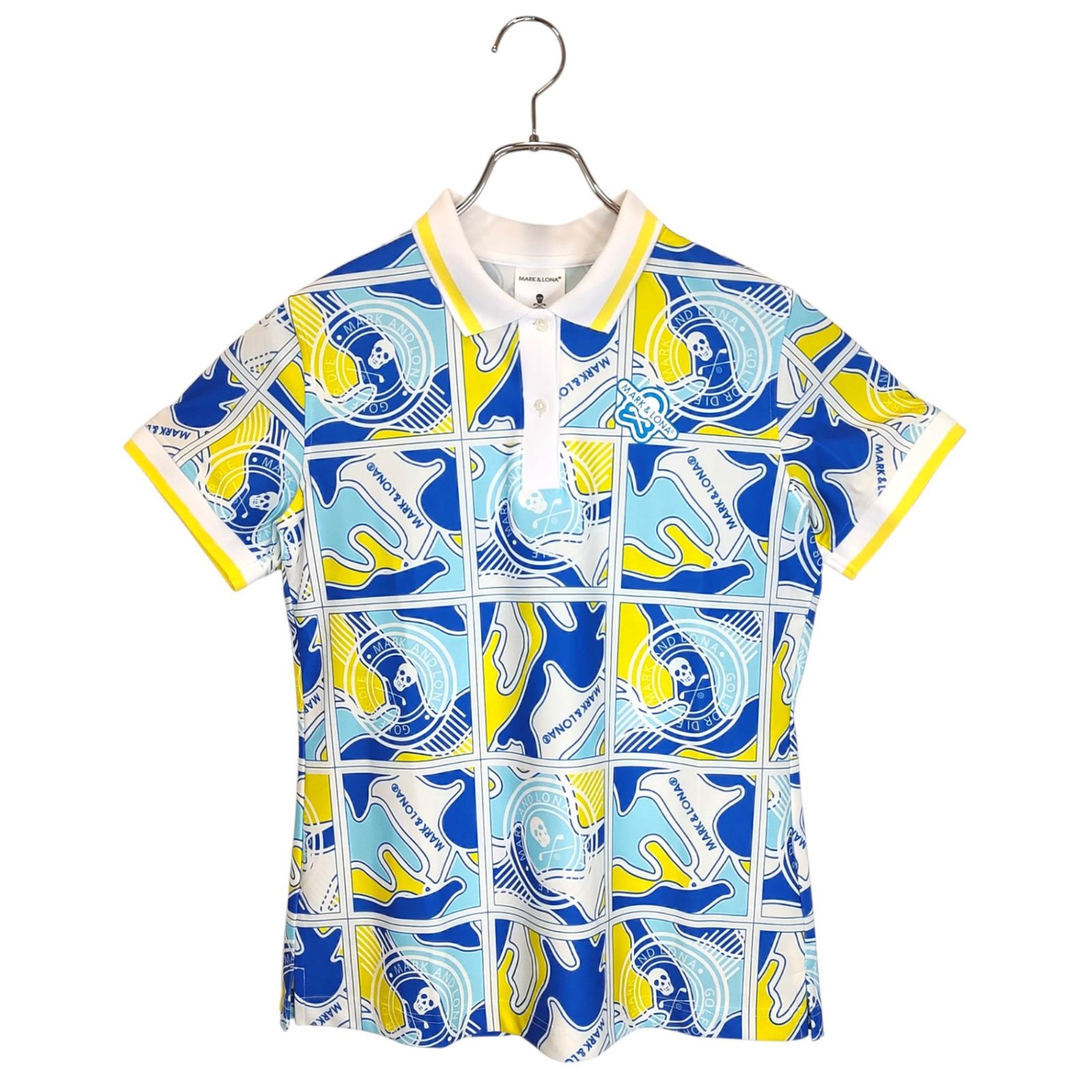 MARK＆LONA マークアンドロナ ゴルフ Gauge Block Pattern Polo カモフラ 半袖 ポロシャツ MLW-5A-AP01 40 マルチ レディース
