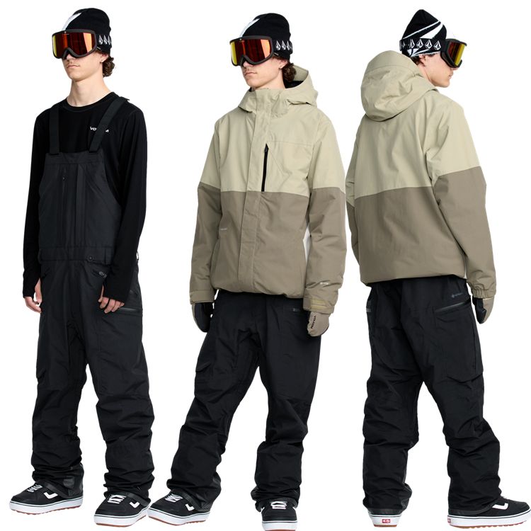 VOLCOM 25-26 RAIN GORE-TEX OVERALL BIB PANT BLACK ボルコム レインゴア ビブパンツ 2 LAYER ゴアテックス 防水ウェア ゴア GORE 防水 2026