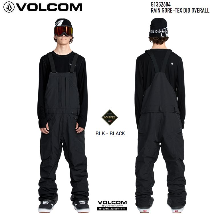 VOLCOM 25 26 RAIN GORE TEX OVERALL BIB PANT BLACK ボルコム レインゴア ビブパンツ 2 LAYER ゴアテックス 防水ウェア ゴア 防水 2026