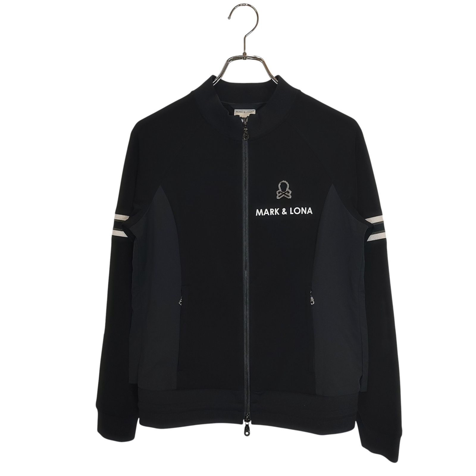 MARK&LONA マークアンドロナ ゴルフ 25SS Ventura Mesh-Panel Zip Jacket ジップアップ ジャケット MLW-5A-AD02 40 ブラック×ホワイト レディース