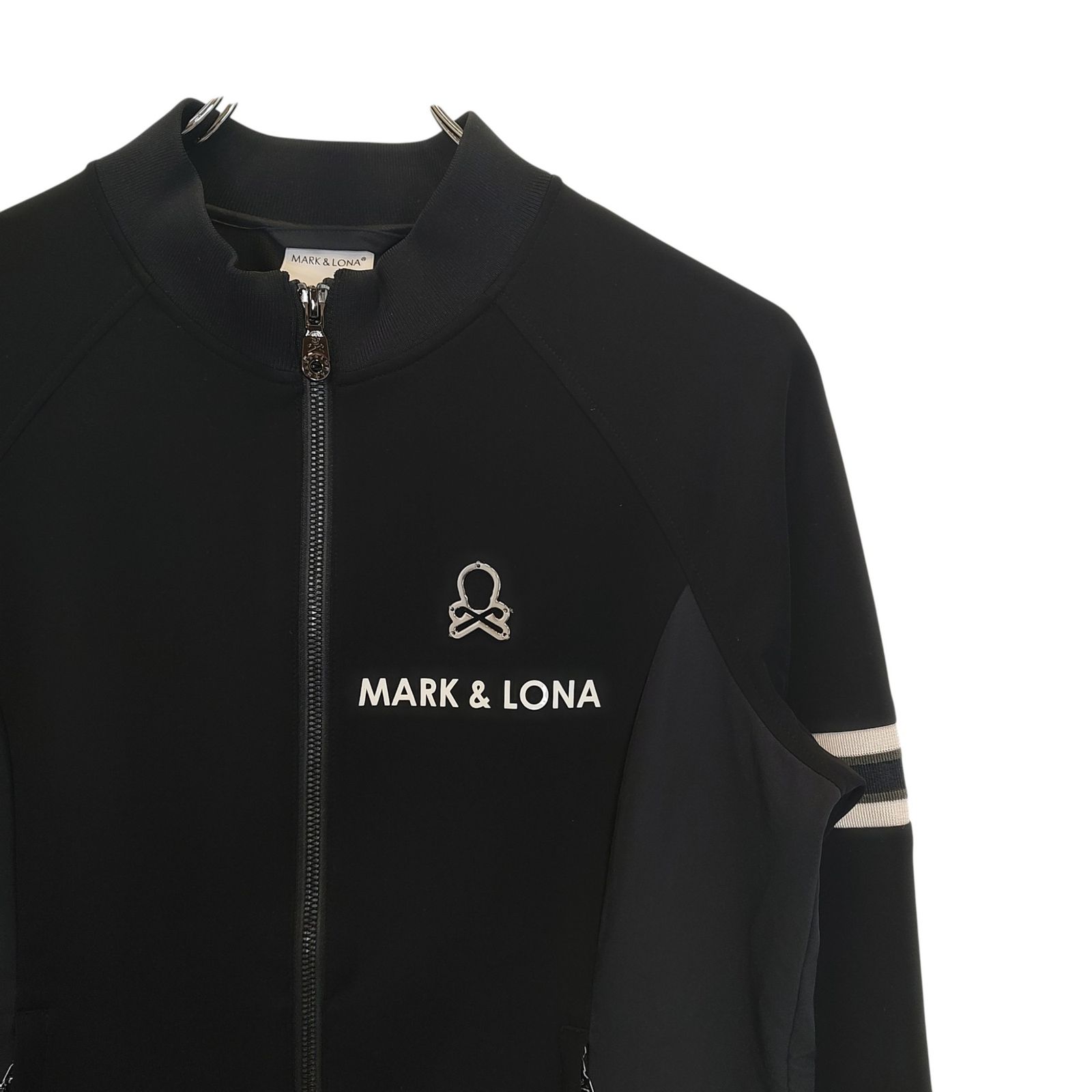 MARK＆LONA マークアンドロナ ゴルフ 25SS Ventura Mesh-Panel Zip Jacket ジップアップ ジャケット MLW-5A-AD02 40 ブラック×ホワイト レディース LLC-HASEGAWATOSO_COM