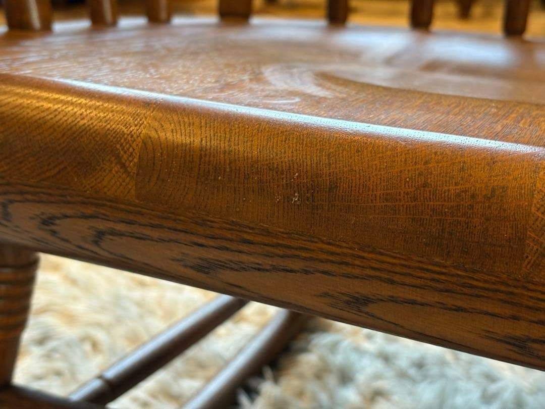 ②飛騨産業 キツツキマーク ロッキングチェア ダイニングチェア ビンテージ nG ②飛騨産業 キツツキマーク ロッキングチェア ダイニングチェア