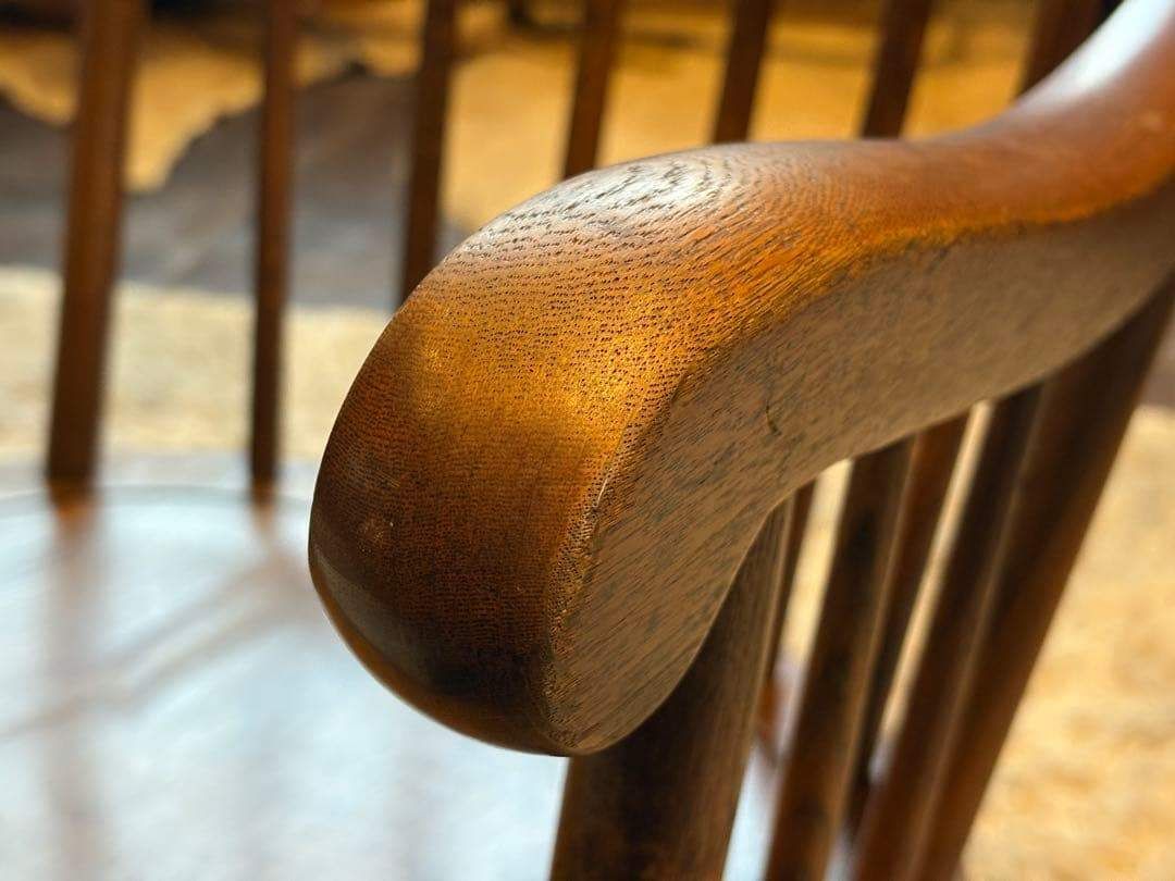 ①飛騨産業 キツツキマーク ロッキングチェア ダイニングチェア ビンテージ nG ②飛騨産業 キツツキマーク ロッキングチェア ダイニングチェア