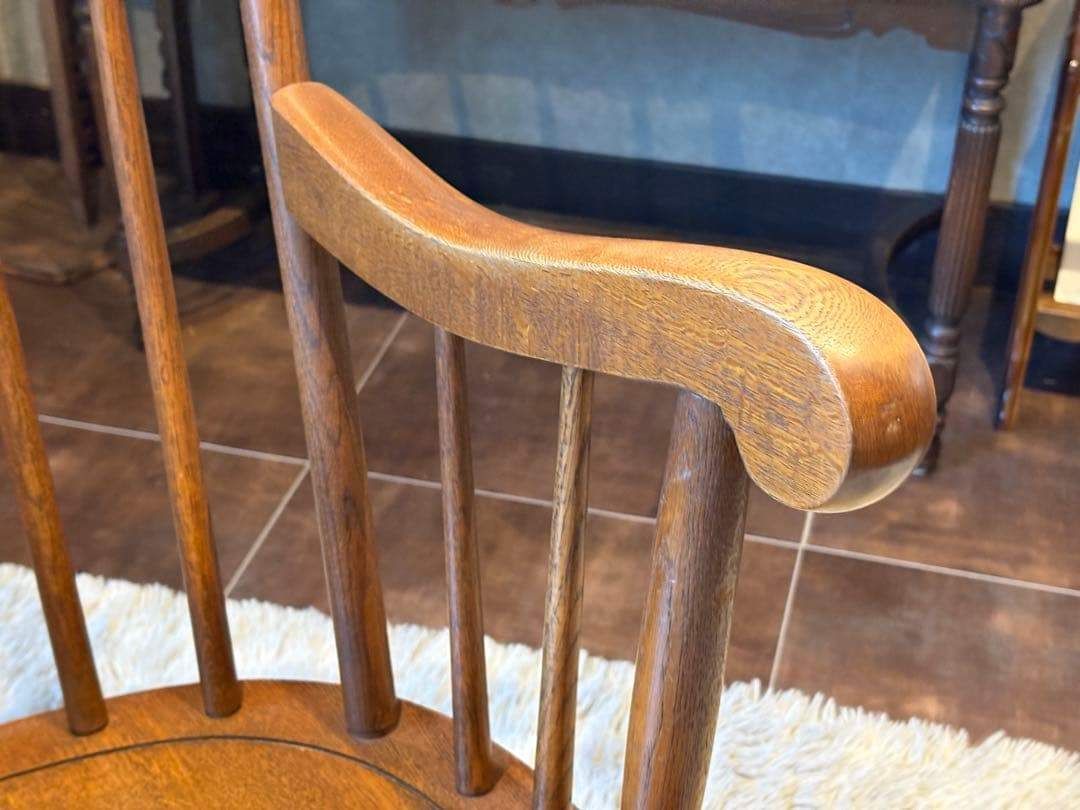 ②飛騨産業 キツツキマーク ロッキングチェア ダイニングチェア ビンテージ nG ①飛騨産業 キツツキマーク ロッキングチェア ダイニングチェア