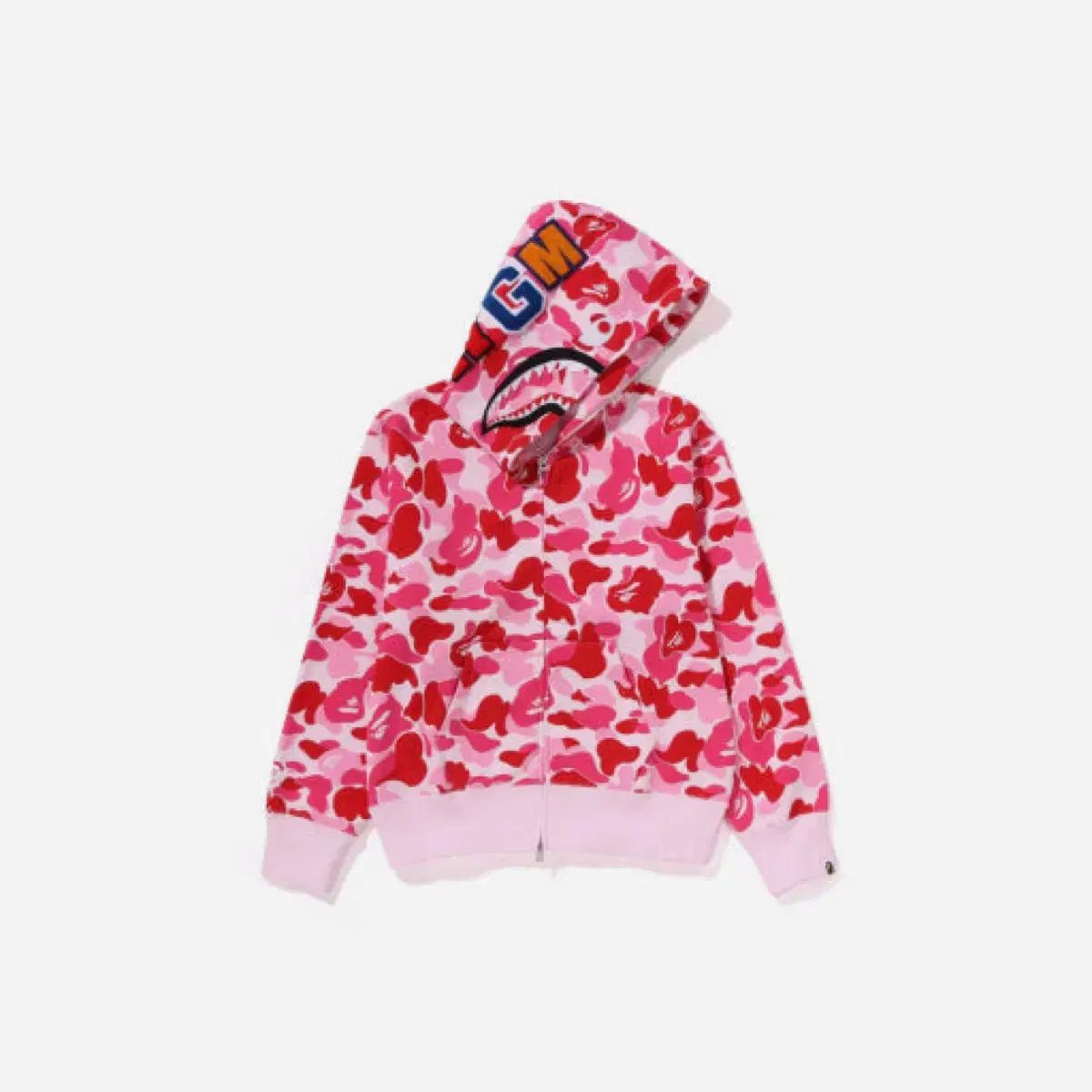 A BATHING APE® abc カモフラ シャーク ジップアップ フーディー ピンク M