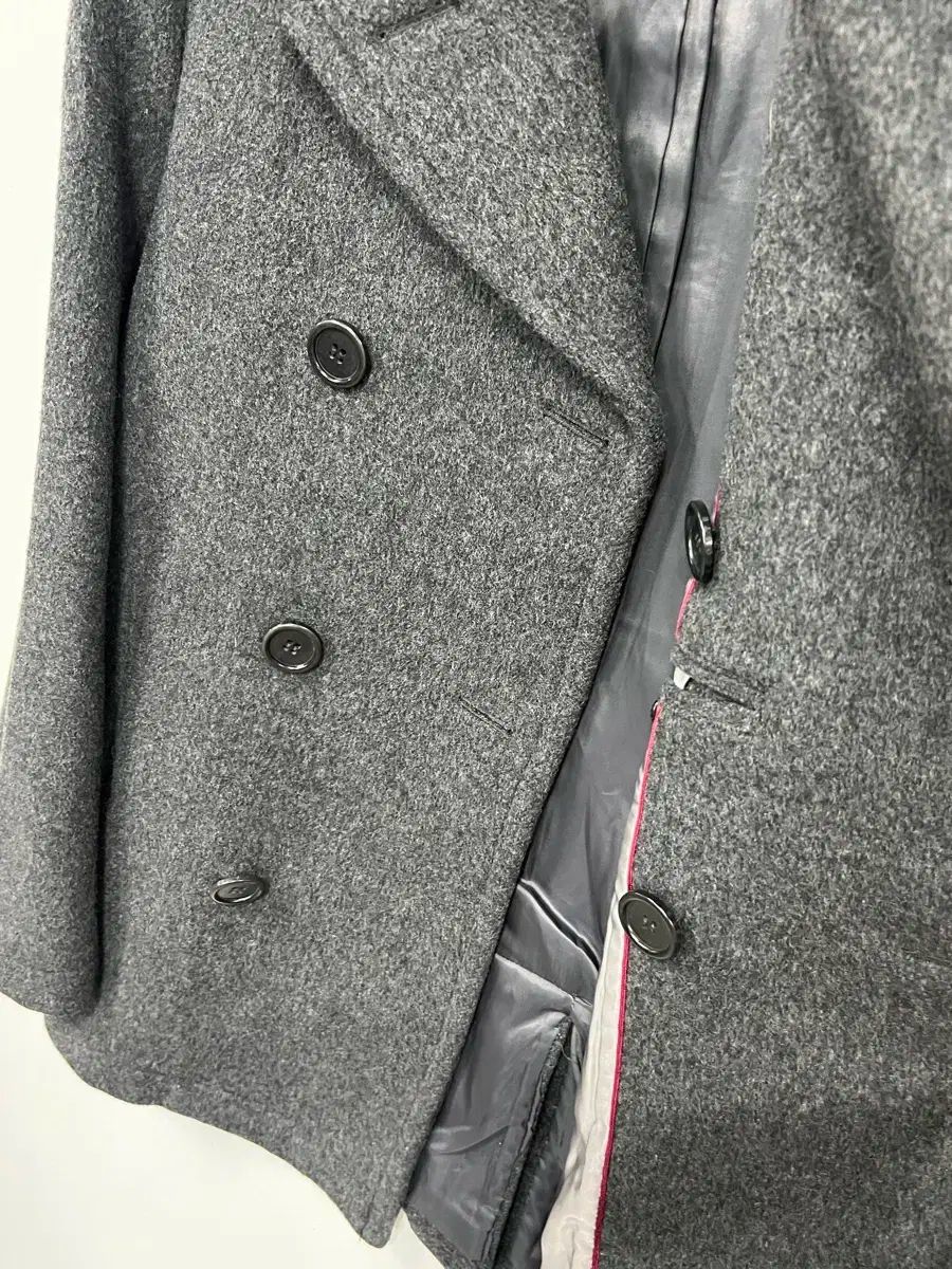 ラコステ ウール チャコール ダブル ピーコート