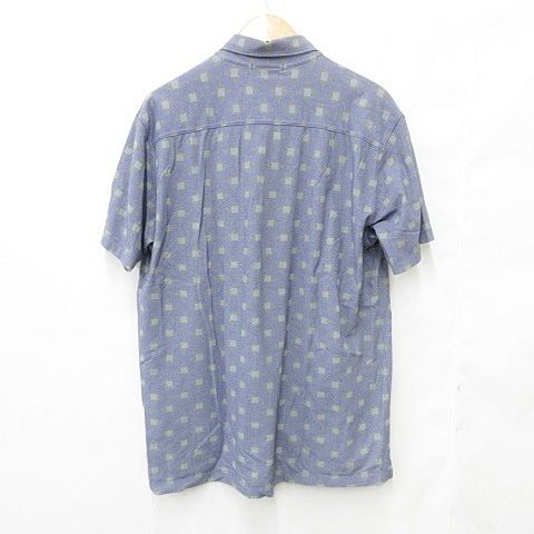 シーピーカンパニー C.P.COMPANY SPORTSWEAR ポロシャツ カットソー 半袖 ボタンダウン 総柄 ブルー グレー グリーン 青 緑 XXXL
