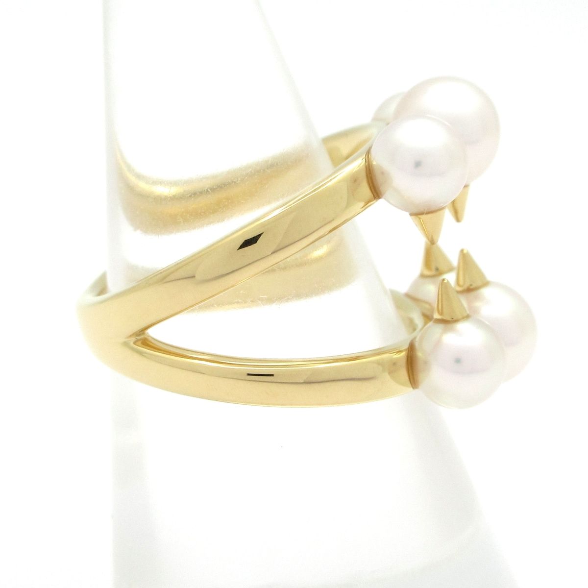 田崎真珠 TASAKI タサキシンジュ リング デインジャー シグネチャー リング R-4497 K18YG×アコヤパール 6Pパール 直径5-6mm