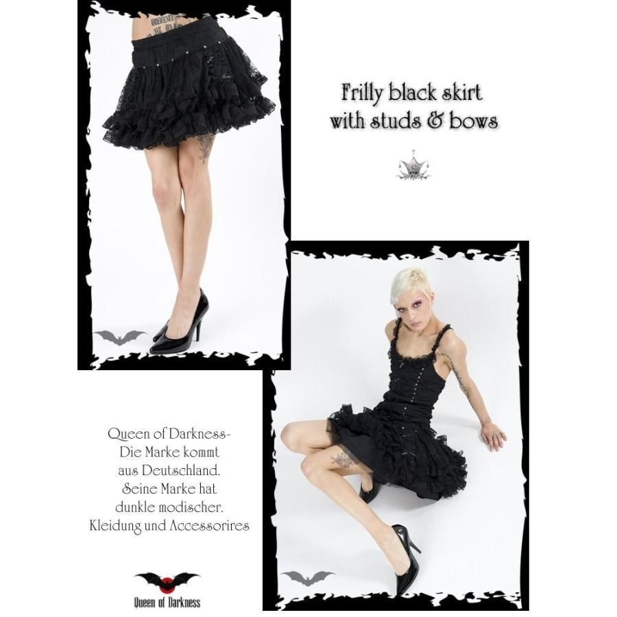 ゴシック＆ロリータ ファッション レース＆チュール ミニスカート ブラック 服 レディース wosk093