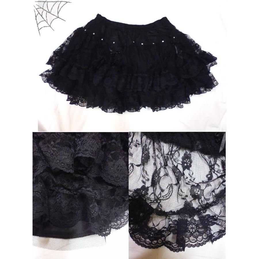 ゴシック＆ロリータ ファッション レース＆チュール ミニスカート ブラック 服 レディース wosk093 GULLKHAN_COM