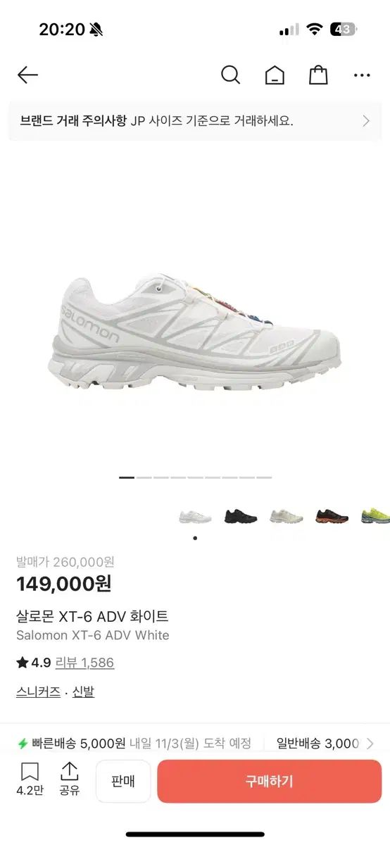 SALOMON サロモン xt 6 白 245