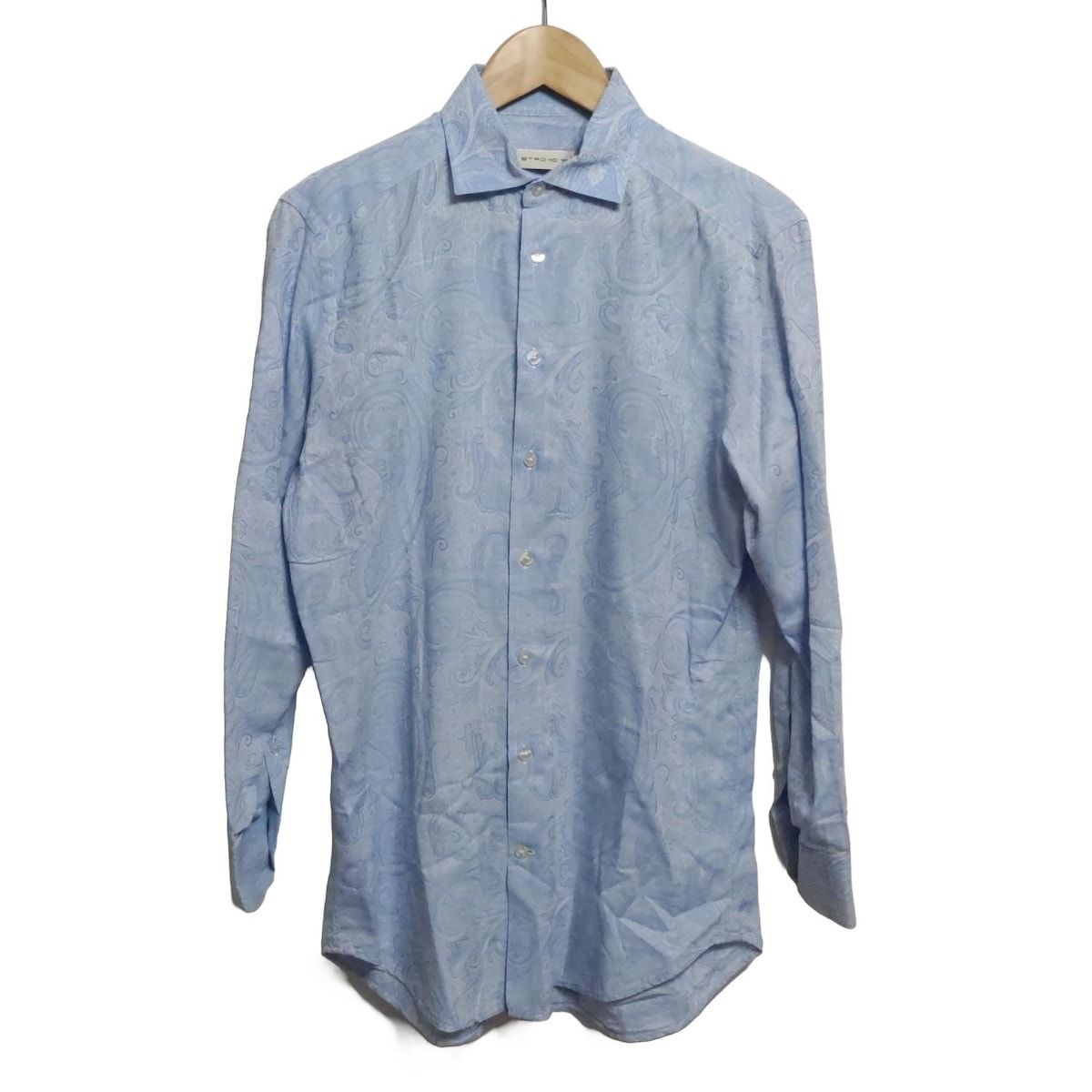 ETRO エトロ 長袖シャツ メンズ - ライトブルー×白 ペイズリー柄