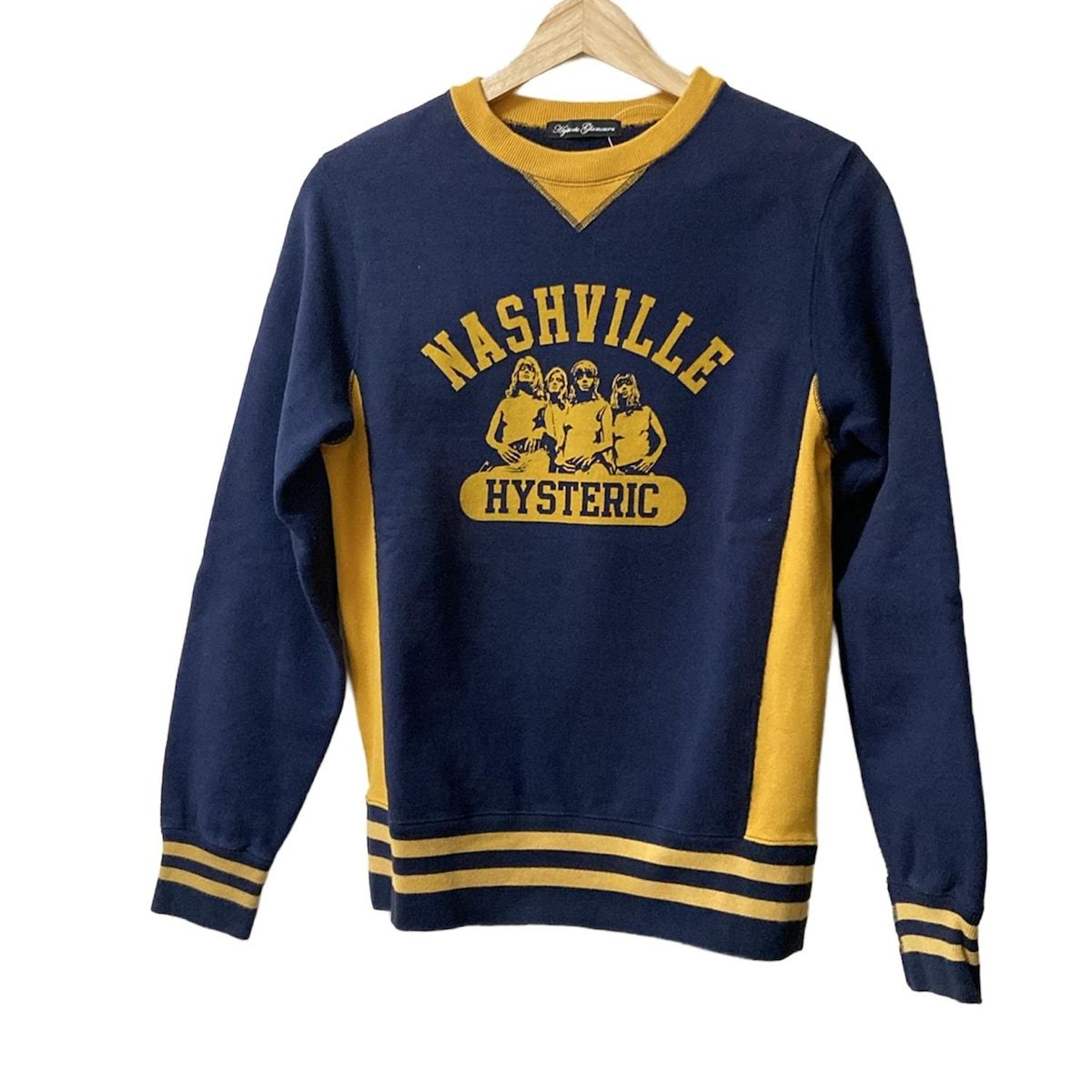 HYSTERIC GLAMOUR ヒステリックグラマー トレーナー サイズF レディース - ダークネイビー×ダークイエロー 長袖