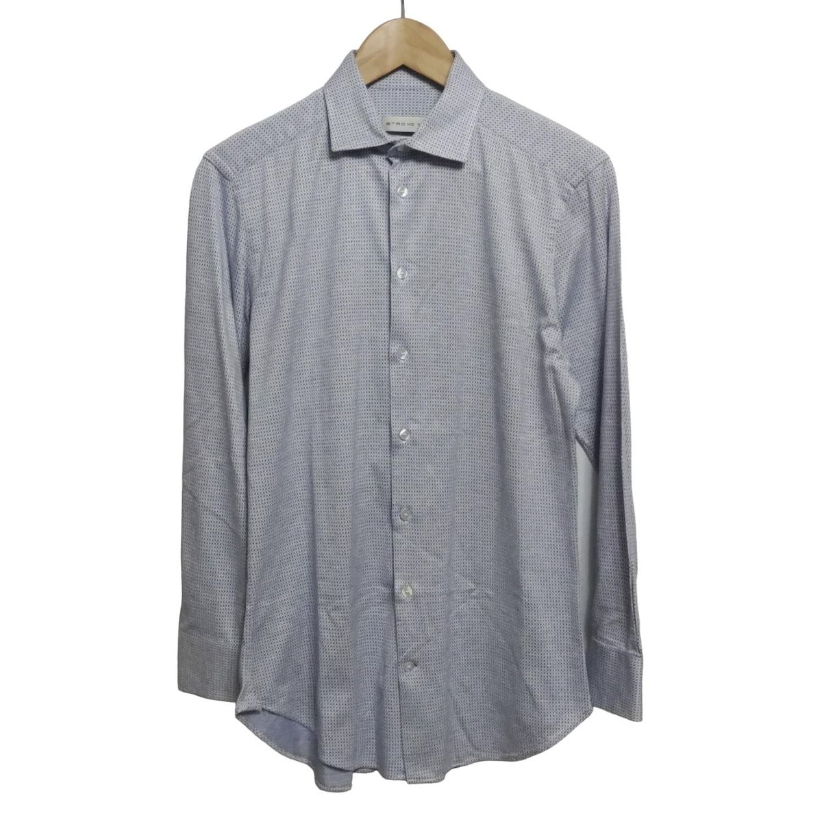 ETRO エトロ 長袖シャツ メンズ - 白×ネイビー