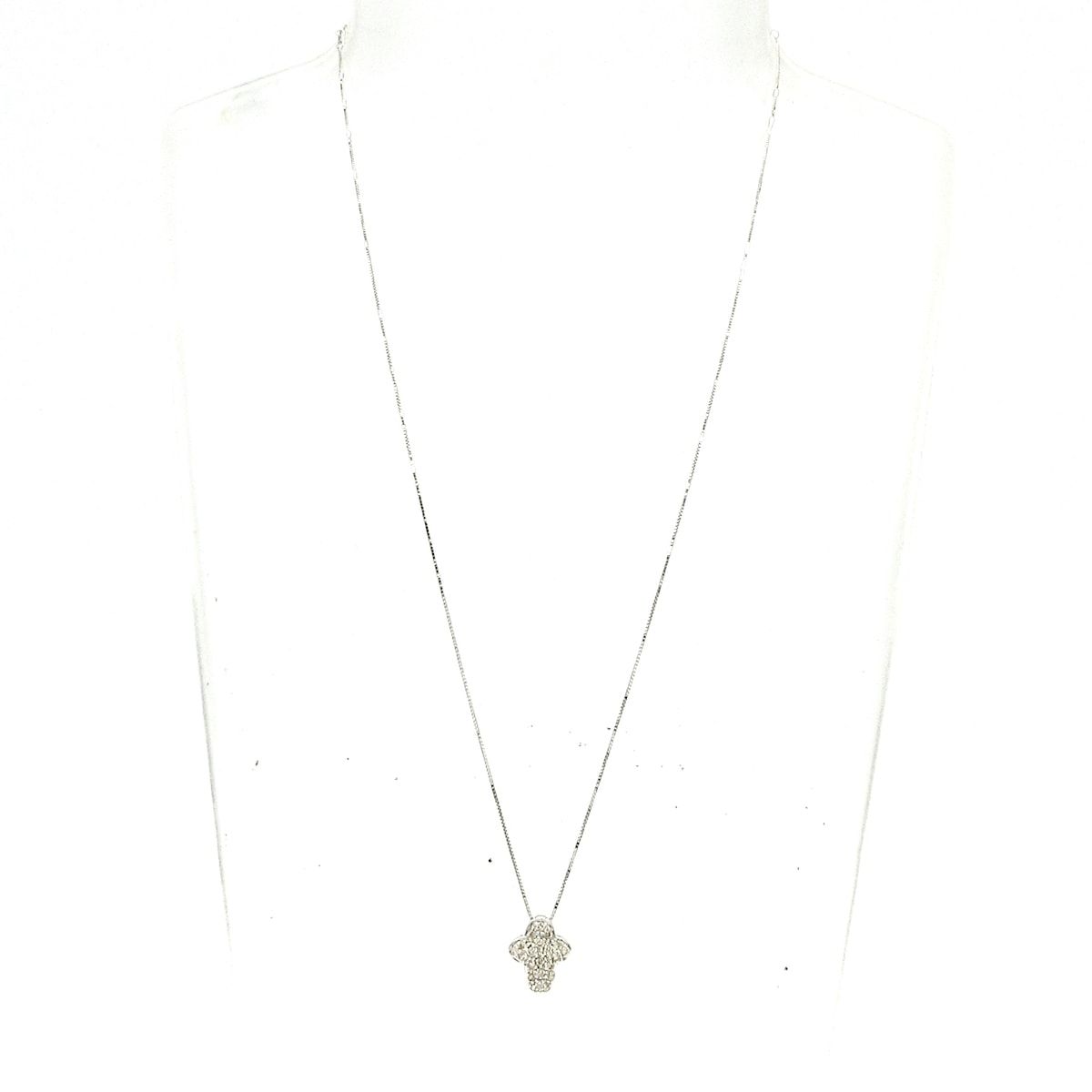 Unbranded ノーブランド ネックレス K18WG×ダイヤモンド 総重量 1.8g 0.20刻印