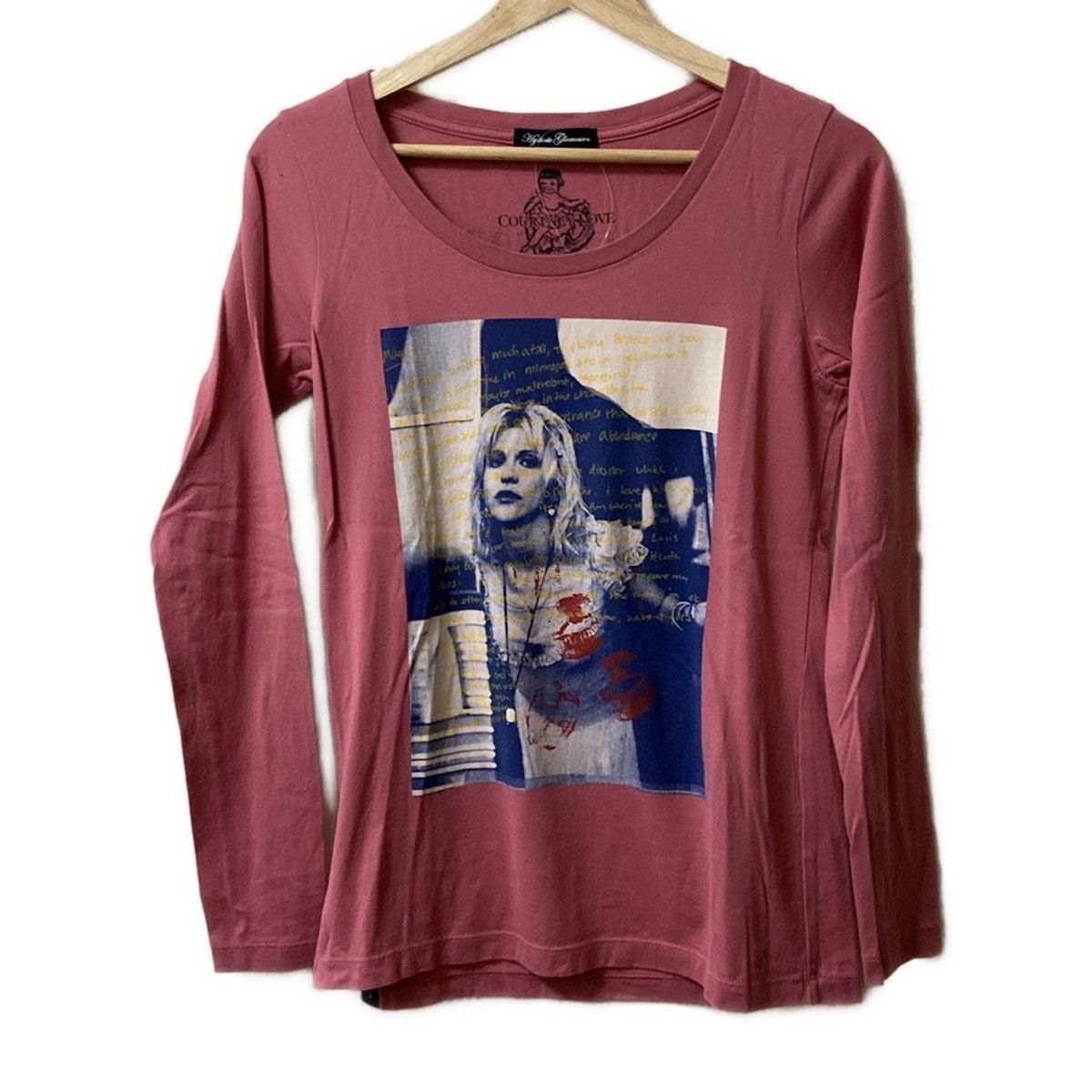 HYSTERIC GLAMOUR ヒステリックグラマー 長袖Tシャツ サイズF レディース - ピンク×ネイビー×マルチ クルーネック