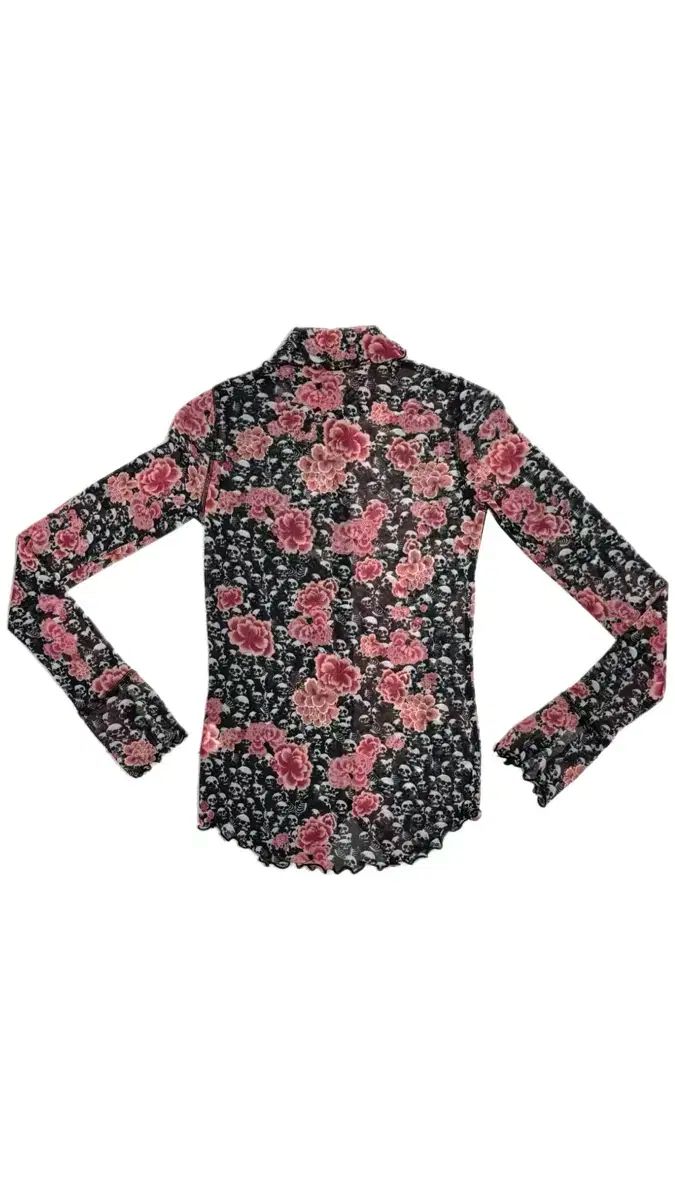 HYSTERIC GLAMOUR ヒステリックグラマー Blue Archive ブルーアーカイブ ブルアカ 無数のドクロと咲き乱れるボタンシャツ