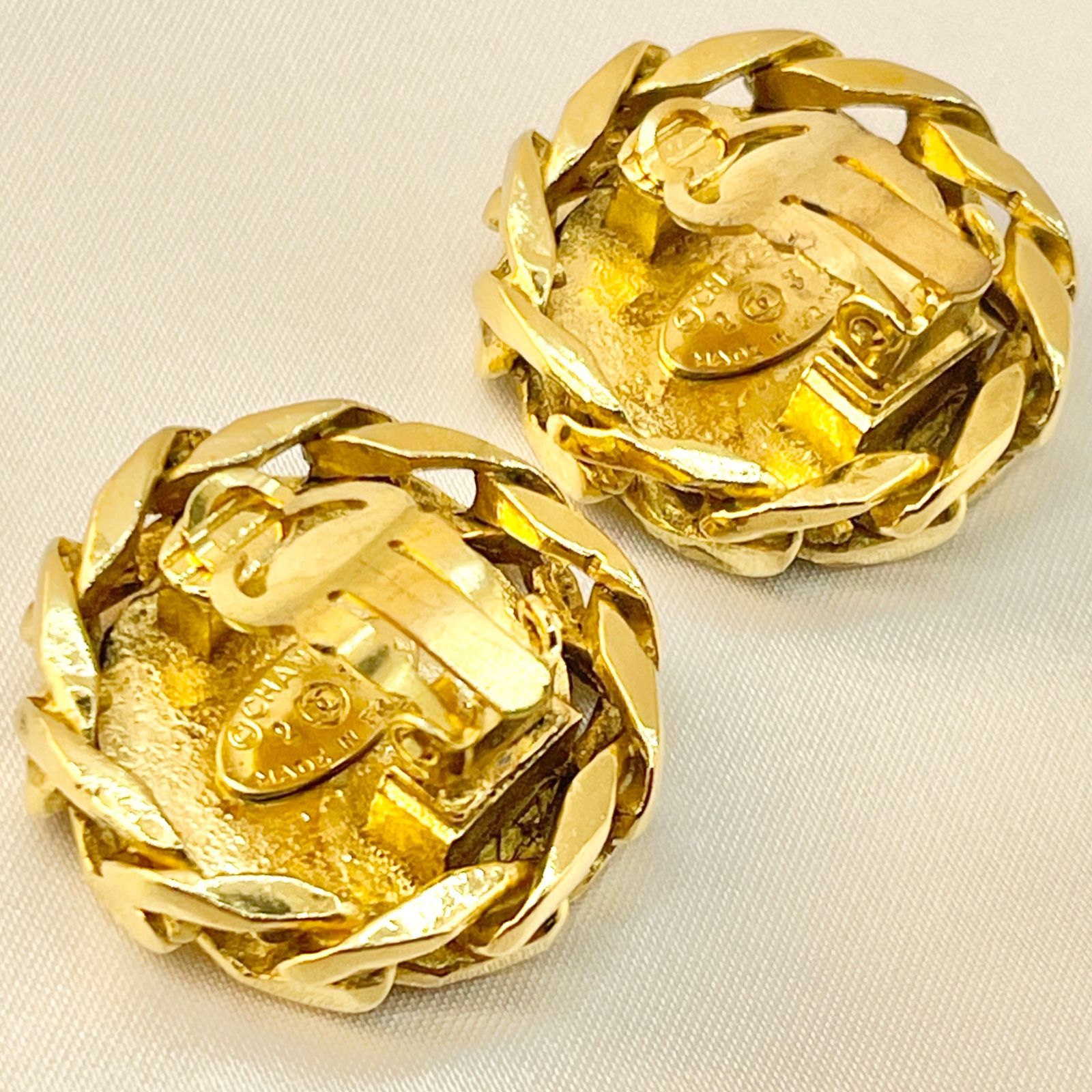 シャネル ヴィンテージ イヤリング ココマーク 大ぶり ラインストーン