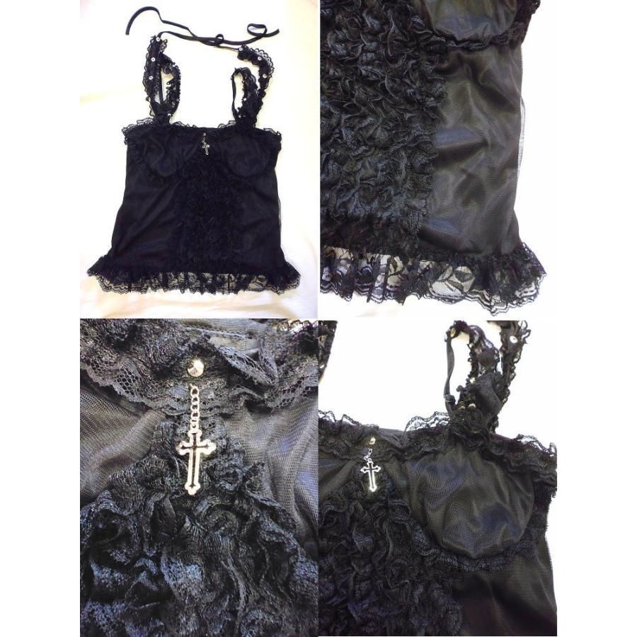 ゴシック ビジュアル フリル-十字架のホルターネックキャミソール レディース トップス wot 245