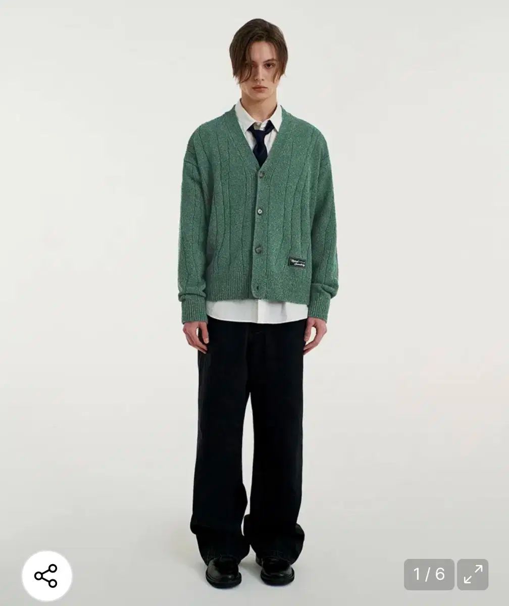 mmgl ウェイビー カーディガン ブルーグリーン 3サイズ