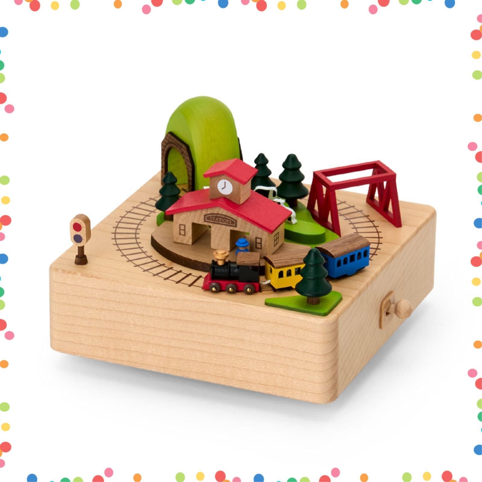 ギフト プレゼント インテリア 087491 駅と汽車 木製オルゴール サンリオ SANRIO