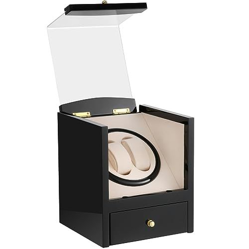 ワインディングマシーン 2 2本巻き ウォッチワインダー 自動巻き時計ワインディングマシーン マブチモーター 設計 腕時計自動巻き上げ機 男女の腕時計は全部使えます ブラック ピアノ鏡面仕上 add175cf