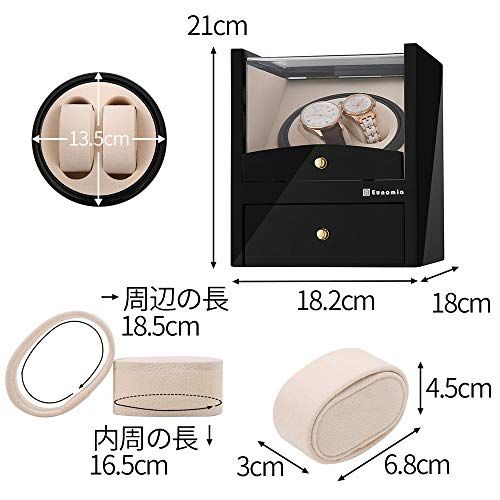  ワインディングマシーン 2 2本巻き ウォッチワインダー 自動巻き時計ワインディングマシーン マブチモーター 設計 腕時計自動巻き上げ機 男女の腕時計は全部使えます ブラック ピアノ鏡面仕上 add 175 cf その他 キッチン 食器