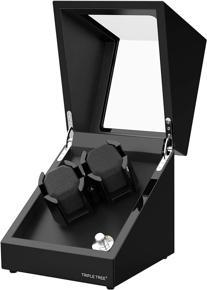 ワインディングマシーン ウォッチワインダー 腕時計自動巻き器 自動巻き時計 時計ケース 腕時計ケース 時計収納 腕時計ワンダー watch winder 静音設計 ブラック2本巻き上げ 65138c26