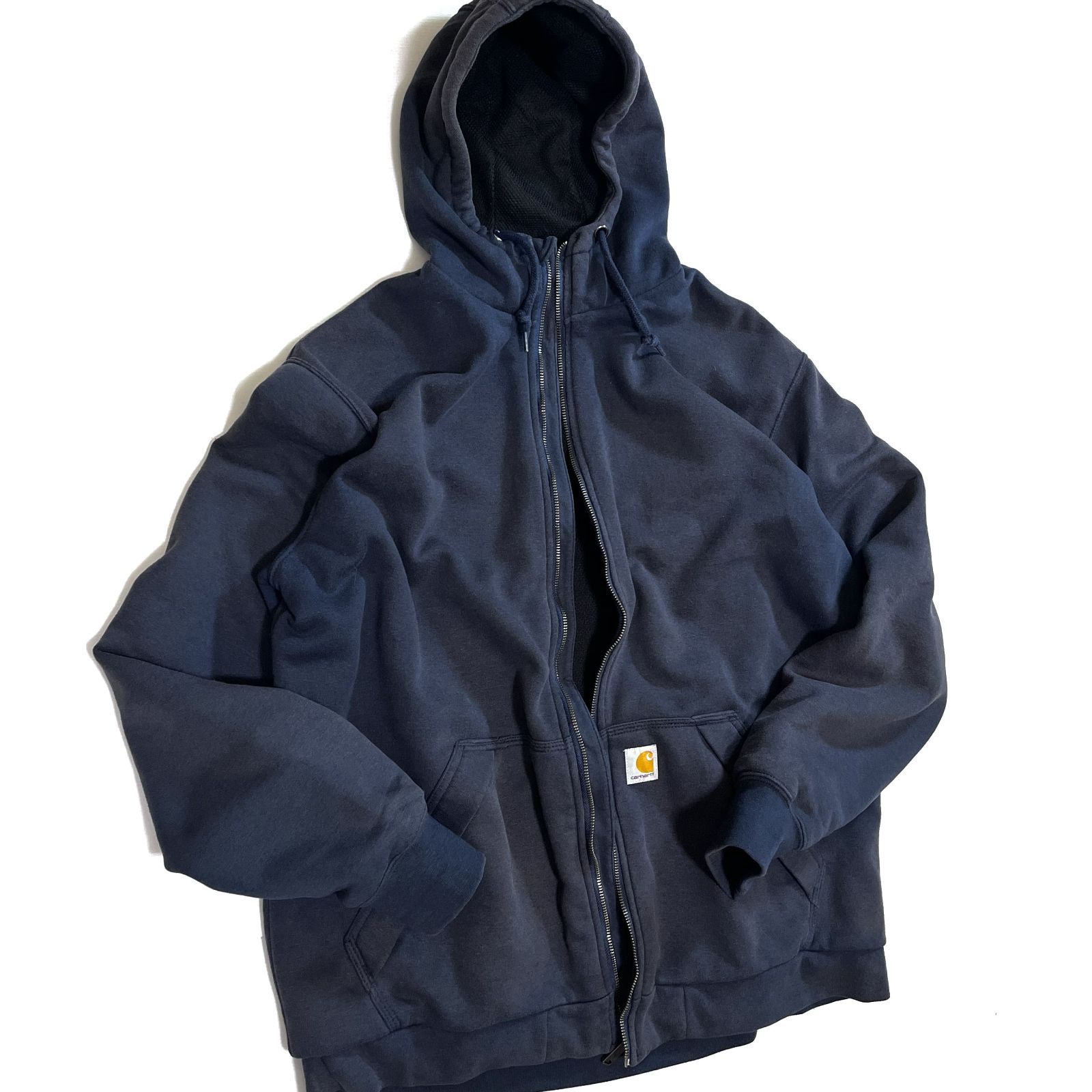 ナス紺サンフェード Carhartt カーハート ジップアップ サーマル 