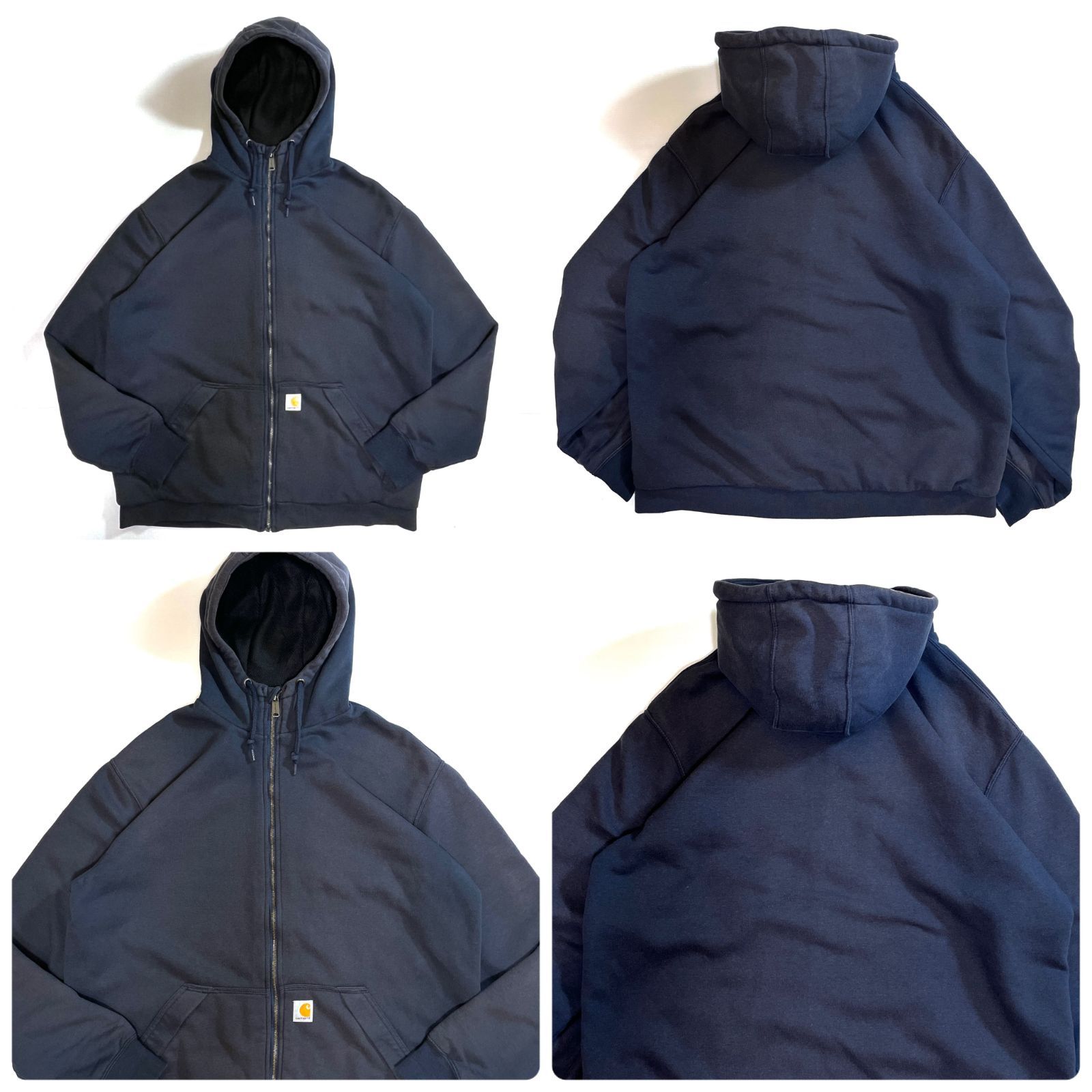ナス紺サンフェード Carhartt カーハート ジップアップ サーマル 