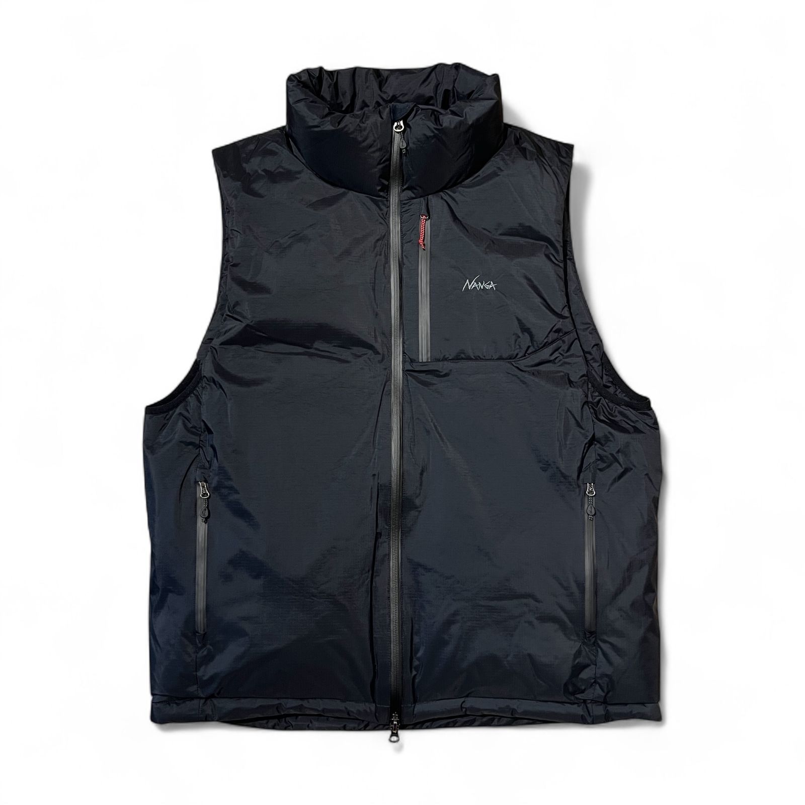 NANGA ナンガ L XL AURORA TEX STAND COLLAR DOWN VEST BLACK オーロラテックス スタンド ダウンベスト アウトドア キャンプ 760FP 20000mm