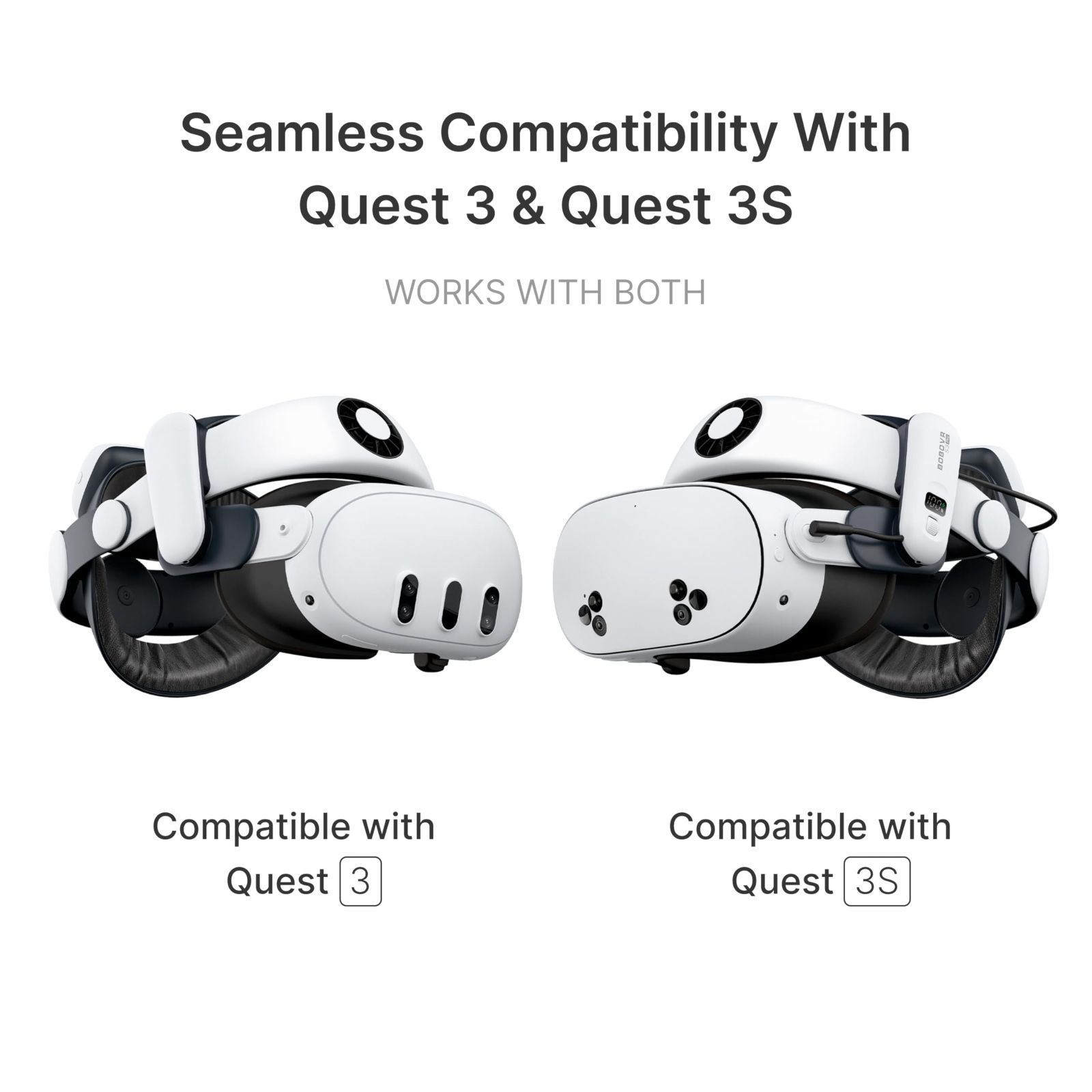 BOBOVR S 3 Proバッテリーストラップ ヘッドエアコン 35 Wh ホットスワップ なバッテリーパック Meta Quest と互換性あり