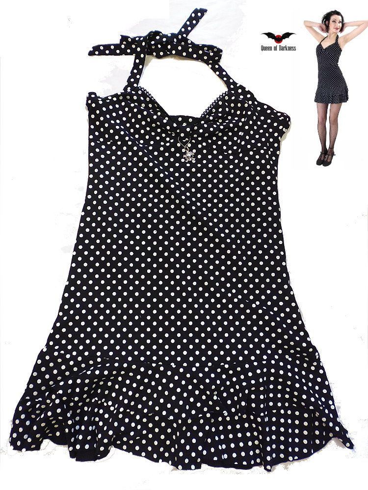 ゴシック ドット柄 ホルターネック ワンピース 水玉柄 レディース ビジュアル系 V系 ゴスロリ wow111