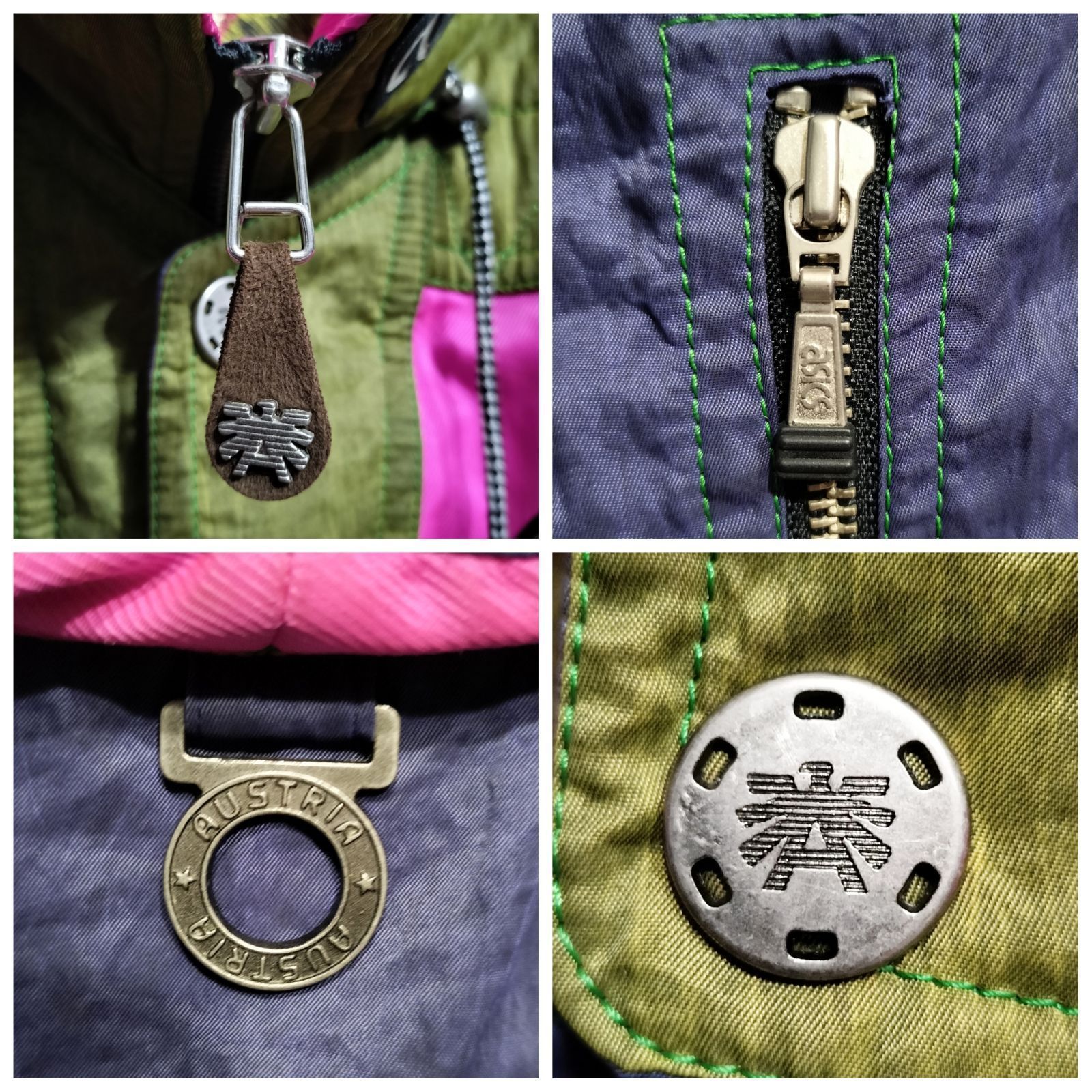 【日本製】AUSTRIA asics ヴィンテージ 肉厚スキーウェア ジャケット 日本製】AUSTRIA asics ヴィンテージ 肉厚 中綿スキーウェア