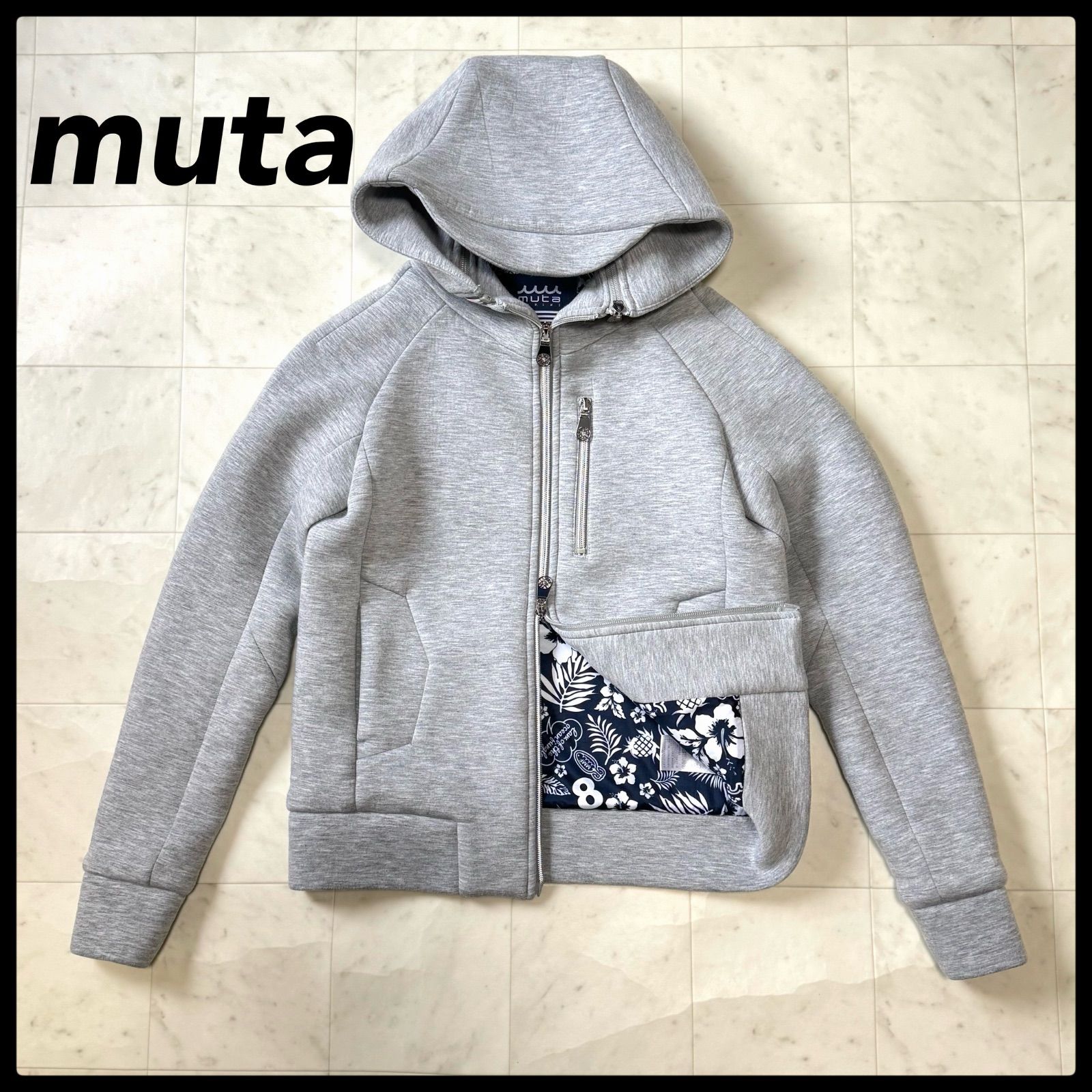 MUTA MARINE ムータ マリン ジップアップパーカ ダブルファスナー ジャケット スウェット ゴルフ グレー