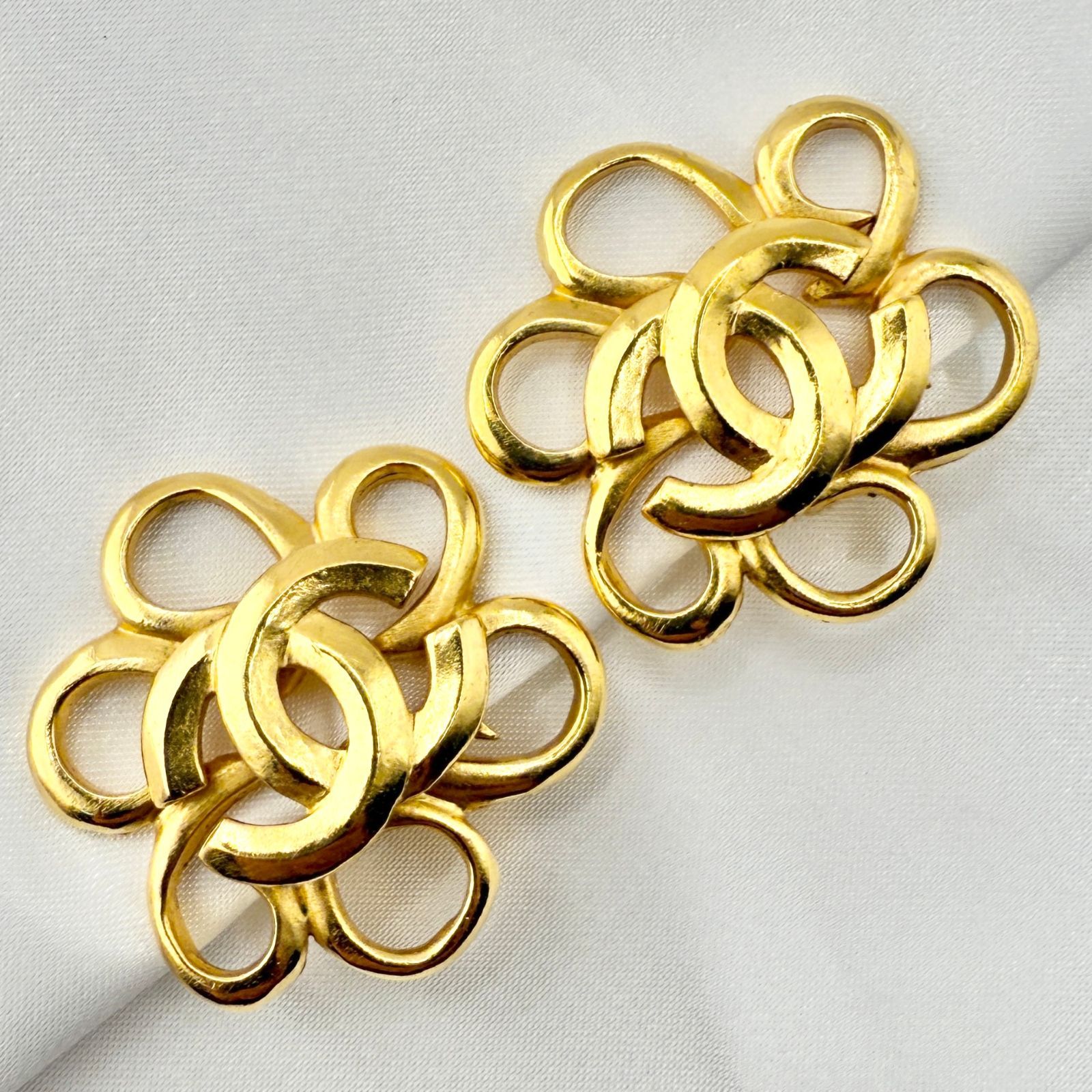 シャネル ヴィンテージ イヤリング ココマーク フラワー 96P