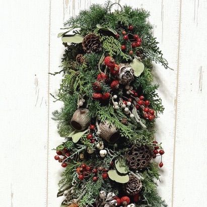 縦型ドライフラワーリース (縦約52cm) 縦長ガーランド 縦長リース