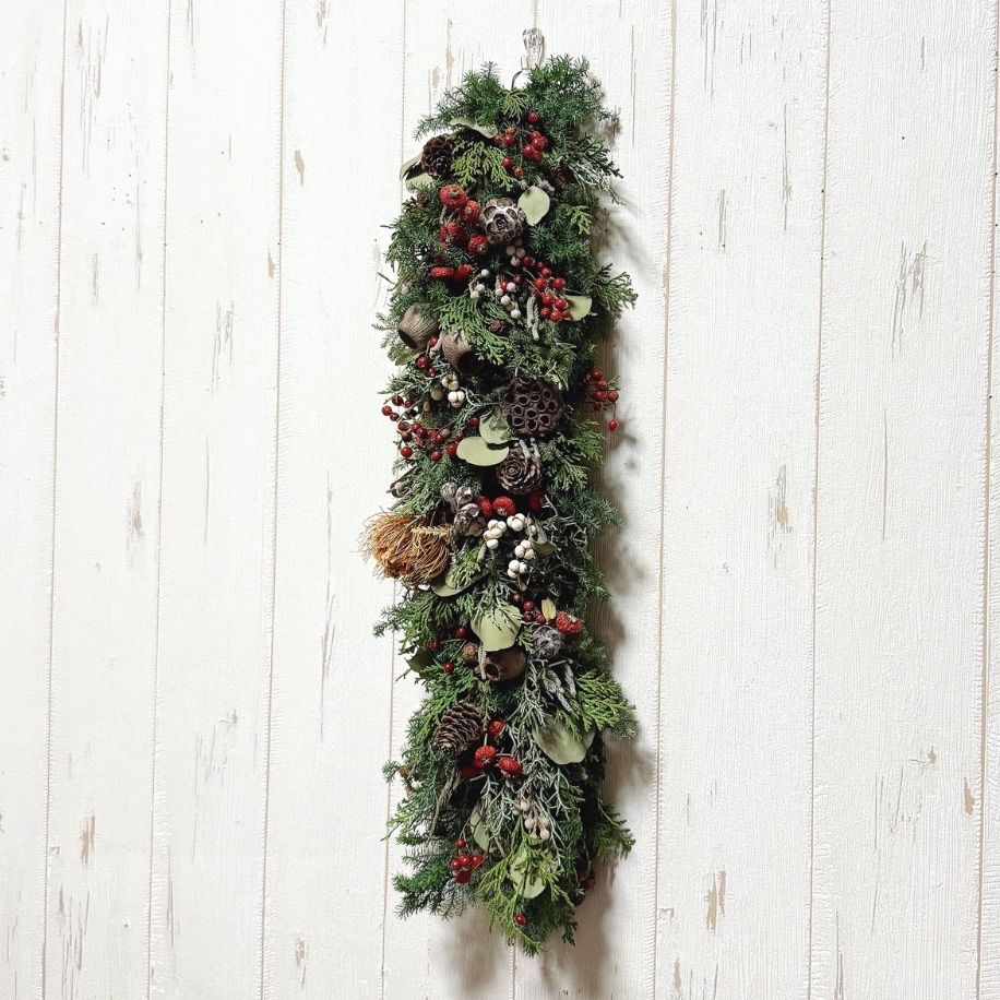 縦型ドライフラワーリース (縦約52cm) 縦長ガーランド 縦長リース