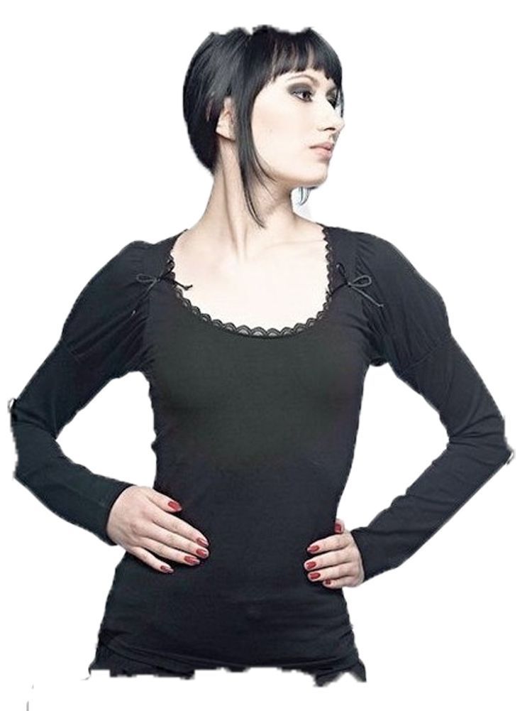 ゴシック ビジュアル パフスリーブ 長袖カットソー レディース トップス wot 238