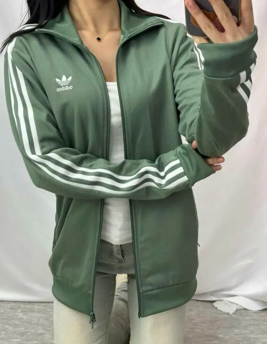 アディダス カーキ ベッケンバウアー ツーウェイ トラック トップ ジャージ