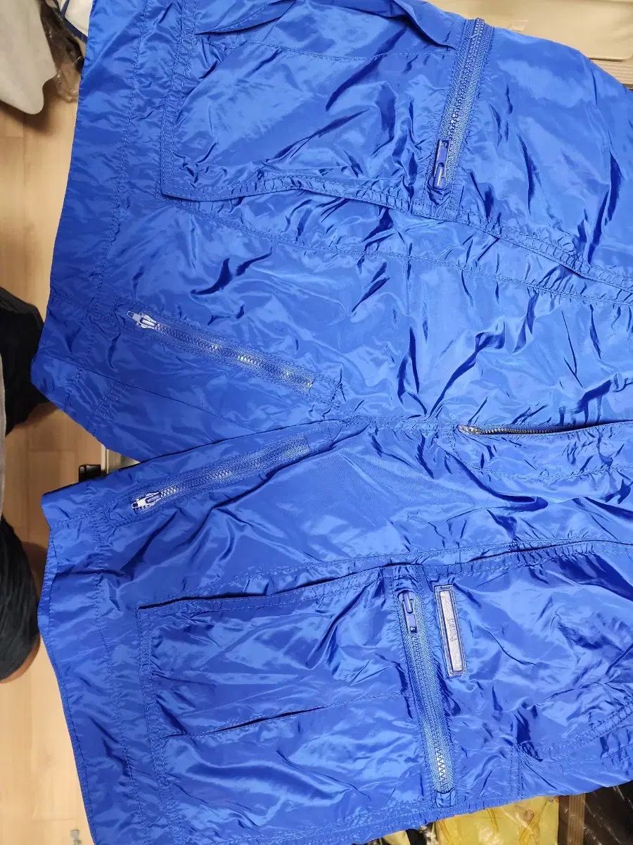 52 23 ss ブルー ナイロン ポケット ハーフパンツ