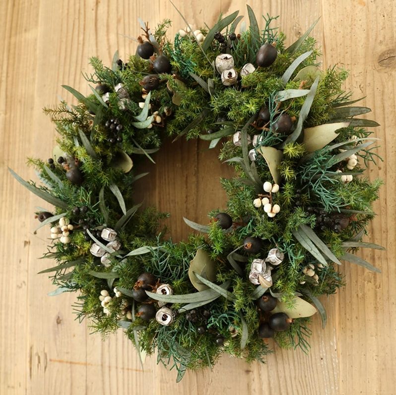 クリスマスリース プリザーブドフラワー グリーンリース オールシーズン 玄関 飾り ドア 特大 lサイズ おしゃれ ドライフラワー プレゼント ギフト 開店祝い 開業祝い カフェ グリーン 花 北欧インテリア 店舗 装飾 ディスプレイ 北欧 人気 おしゃれ上品