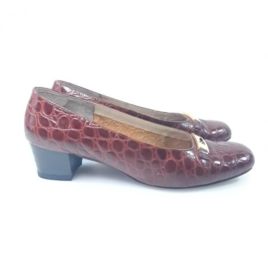 フェラガモ Salvatore Ferragamo パンプス 5.5C 23cm クロコ型押し 