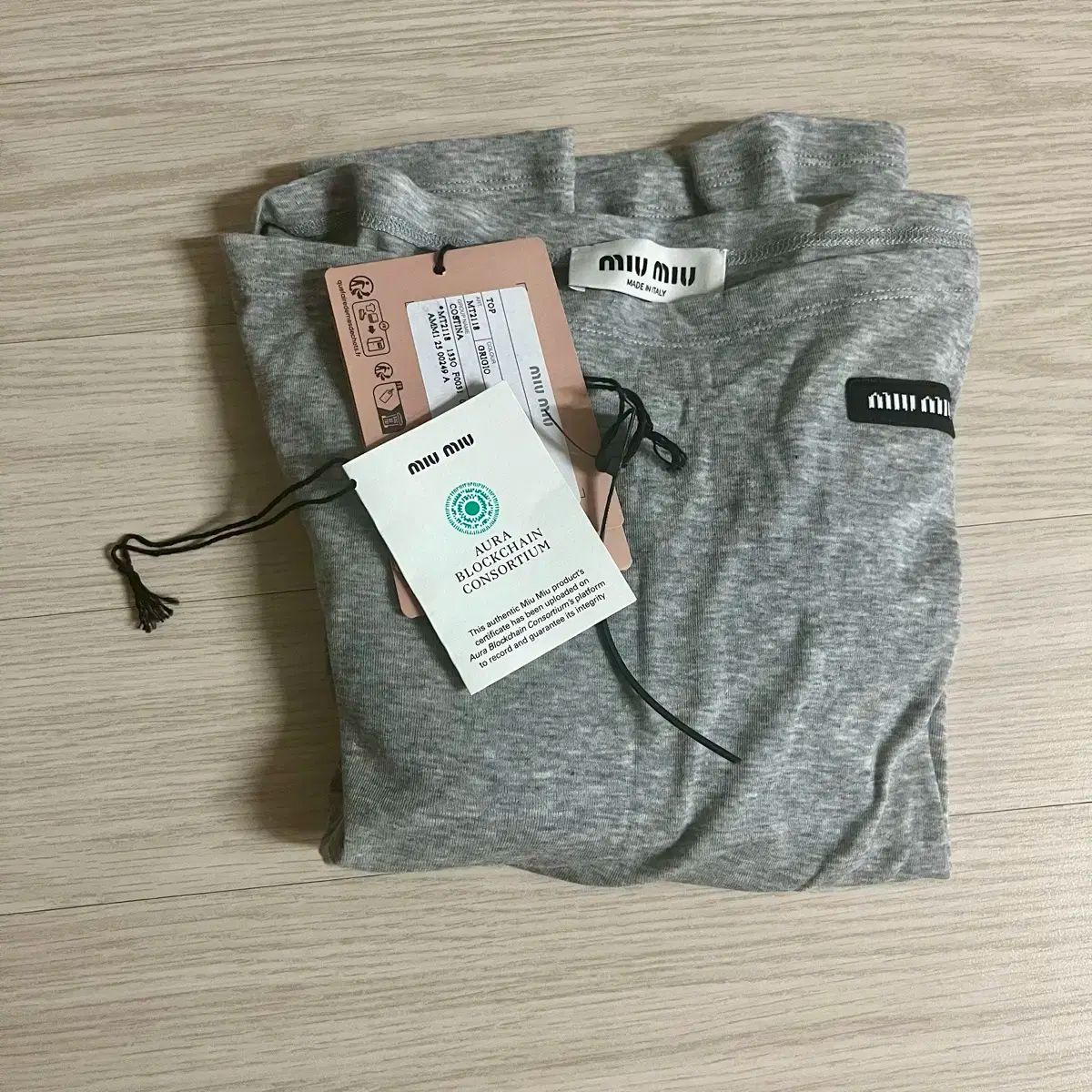ミュウミュウ miumiu リップ ジャージ トップス グレー 38 サイズ